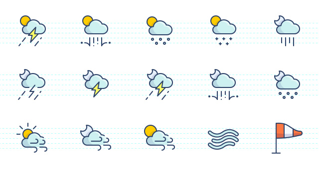 The Color Icons Weather Set | Free Mockups, Best Free PSD Mockups