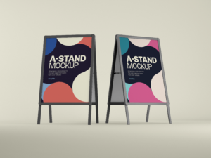 Free Advertising A-Stand Mockup Set