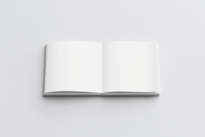 Free Open Square Hardcover Book Mockup