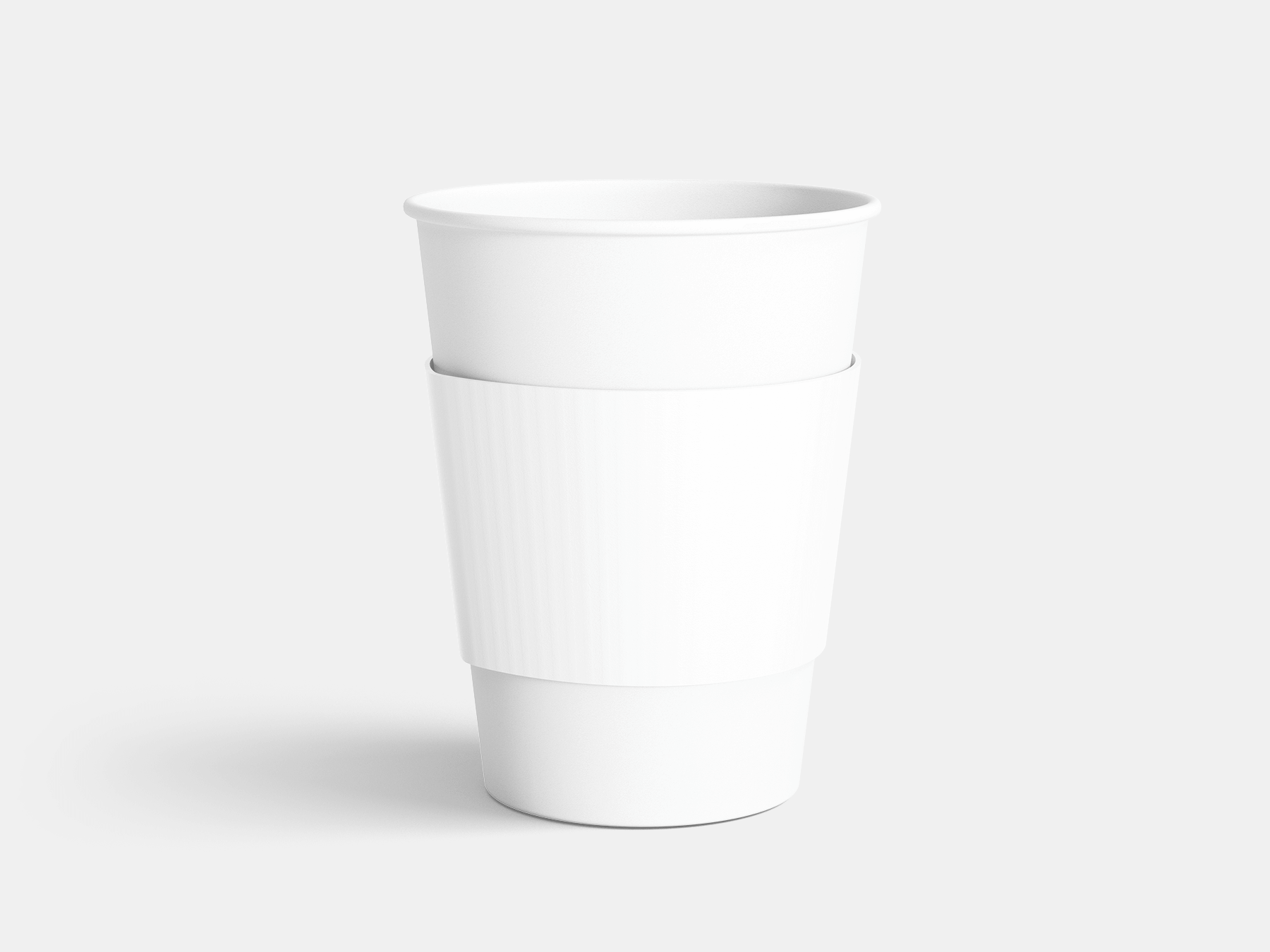 Free Paper Cup with Sleeve Mockup
