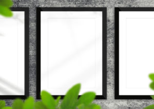 Free Picture Frames on Concrete Wall Mockup