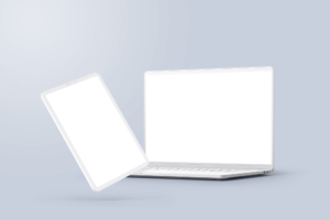 Free Clay-Style iPad Pro and MacBook Mockup