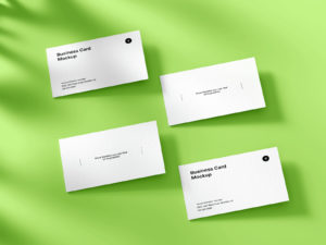 Free Four Business Cards Mockup