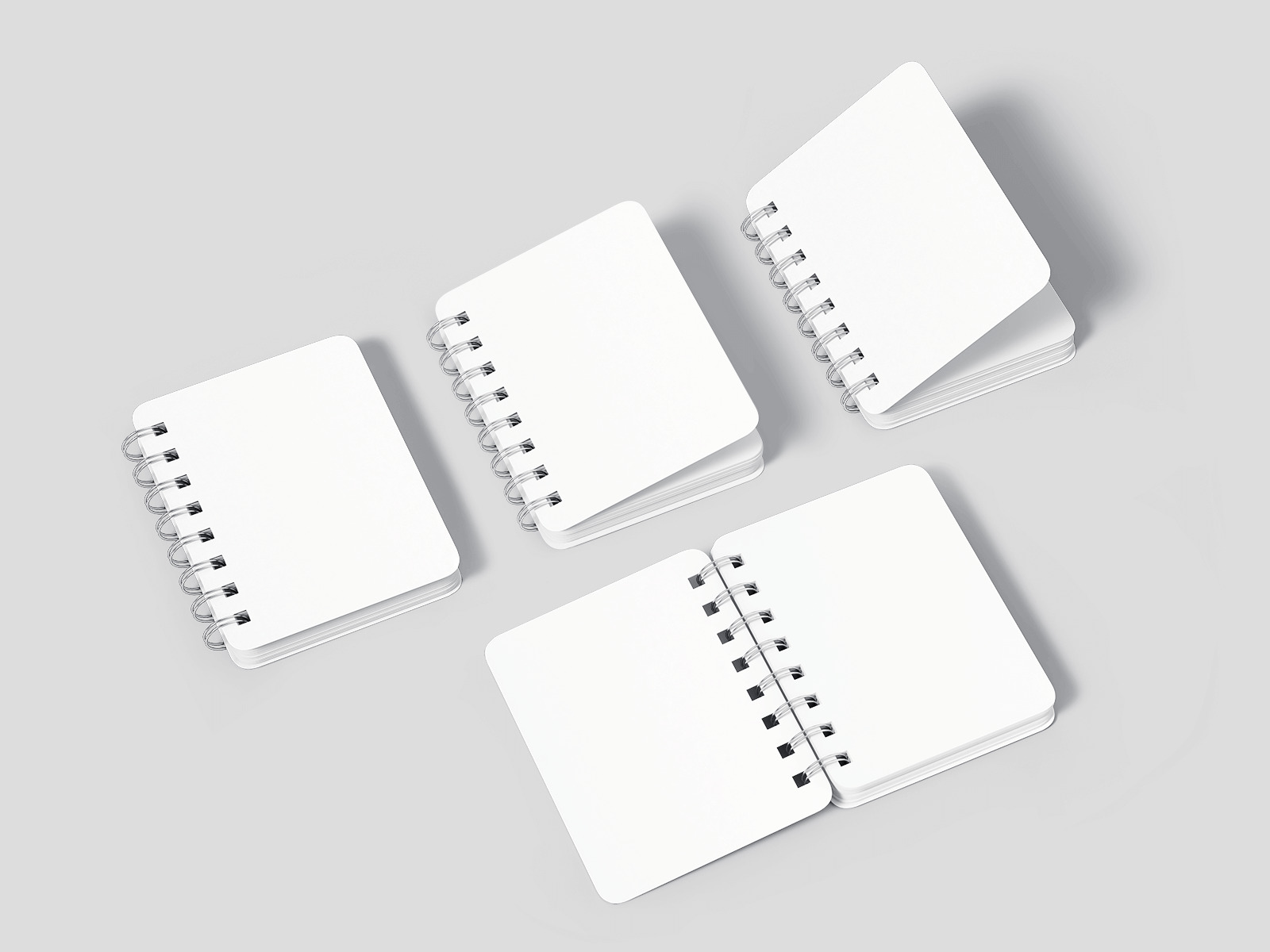 Free Small Spiral Notebooks Mockup