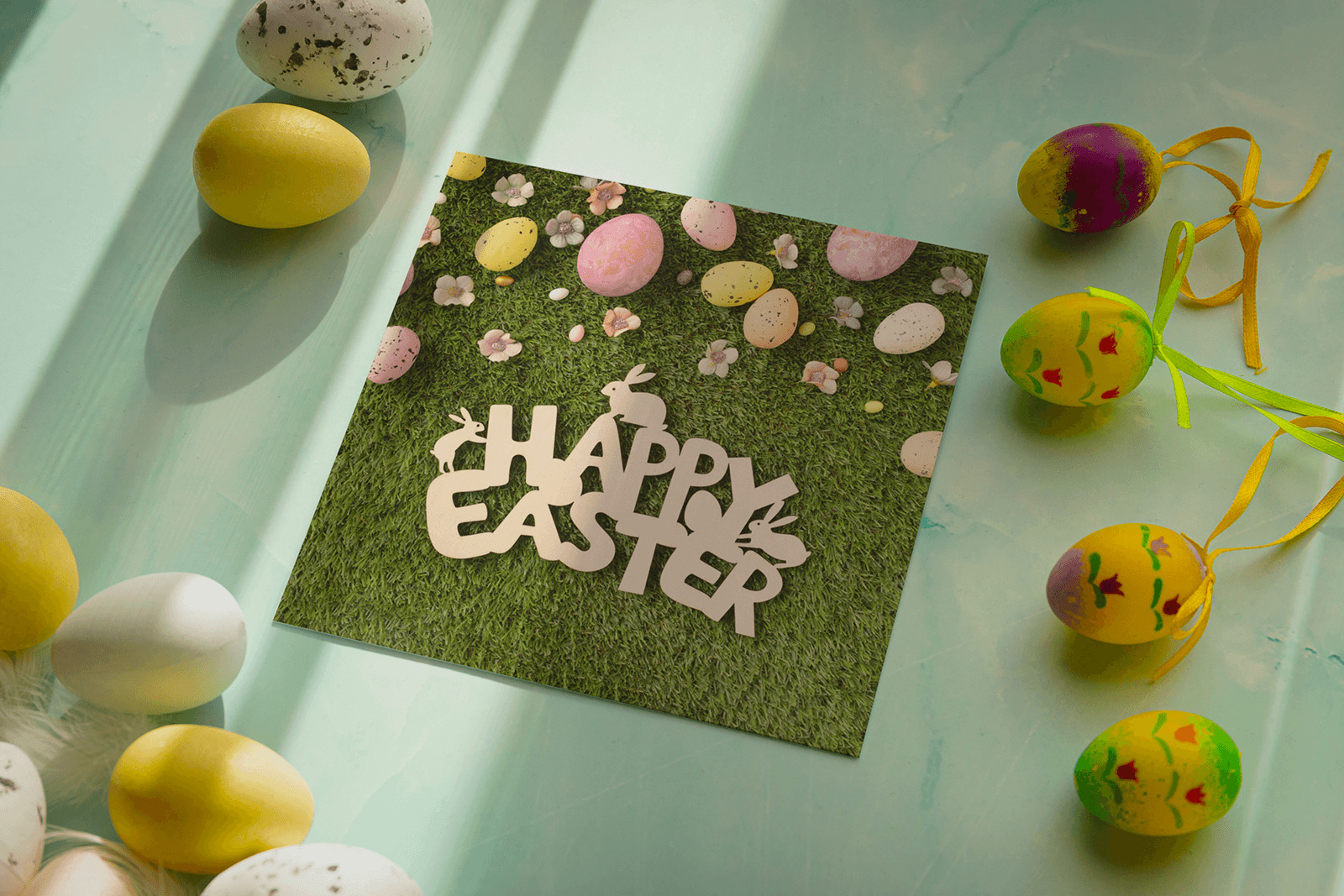 Free Easter Greeting Card Mockup