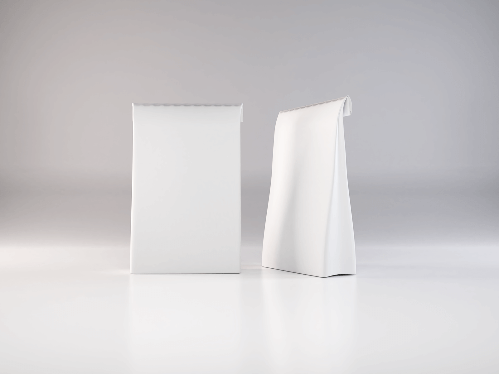 Free Two small Paper Bags Mockup