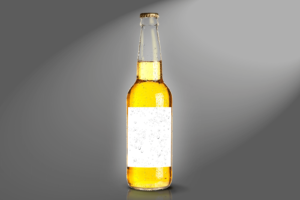 Free Clear Beer Bottle Mockup