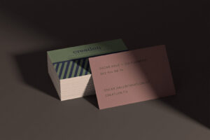 Free Stack of textured Business Cards Mockup