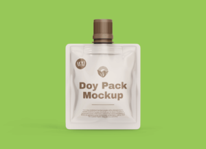 Free Doypack with Cap Mockup