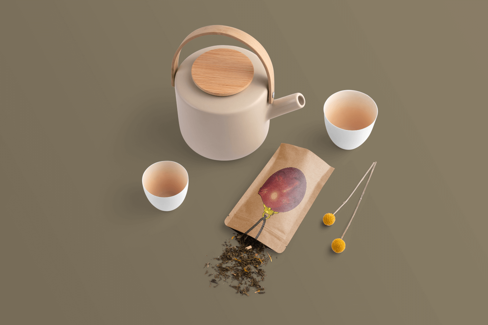 Free Tea Branding Mockup