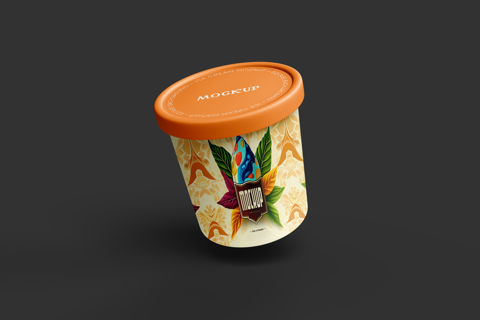 Free Floating Ice Cream Cup Mockup