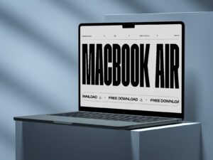 Free Open MacBook Air M2 Mockup