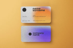 Free Business Card with round Corners Mockup