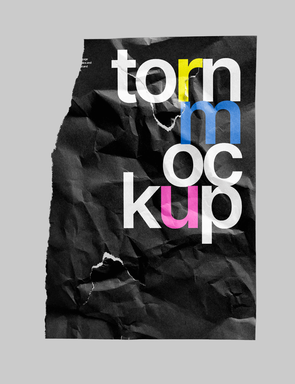 Free Torn and ripped Poster Mockup