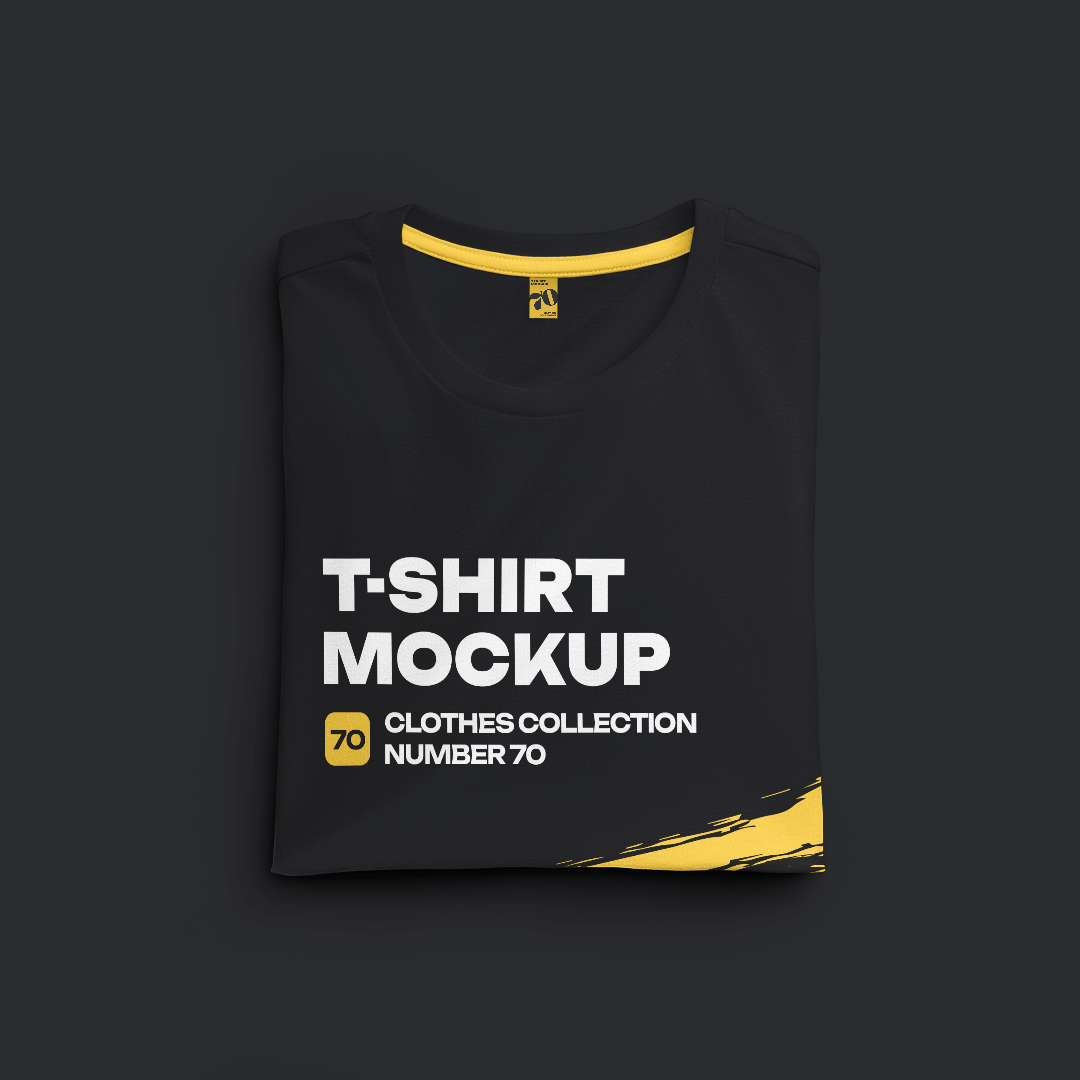 Free Folded unisex T-Shirt Mockup