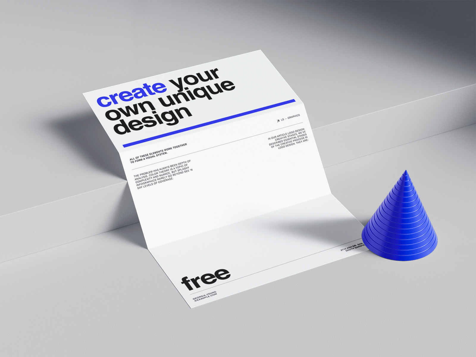 Free Open Letter with Folds Mockup