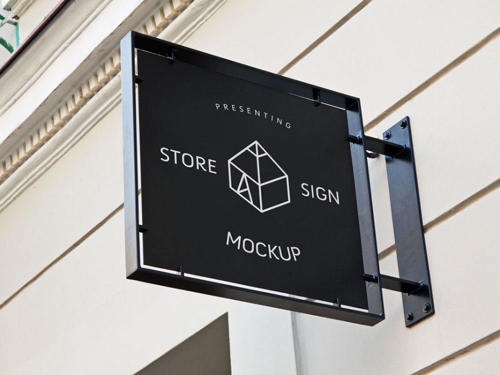 Store Sign Mockup | Free Mockups, Best Free PSD Mockups - ApeMockups