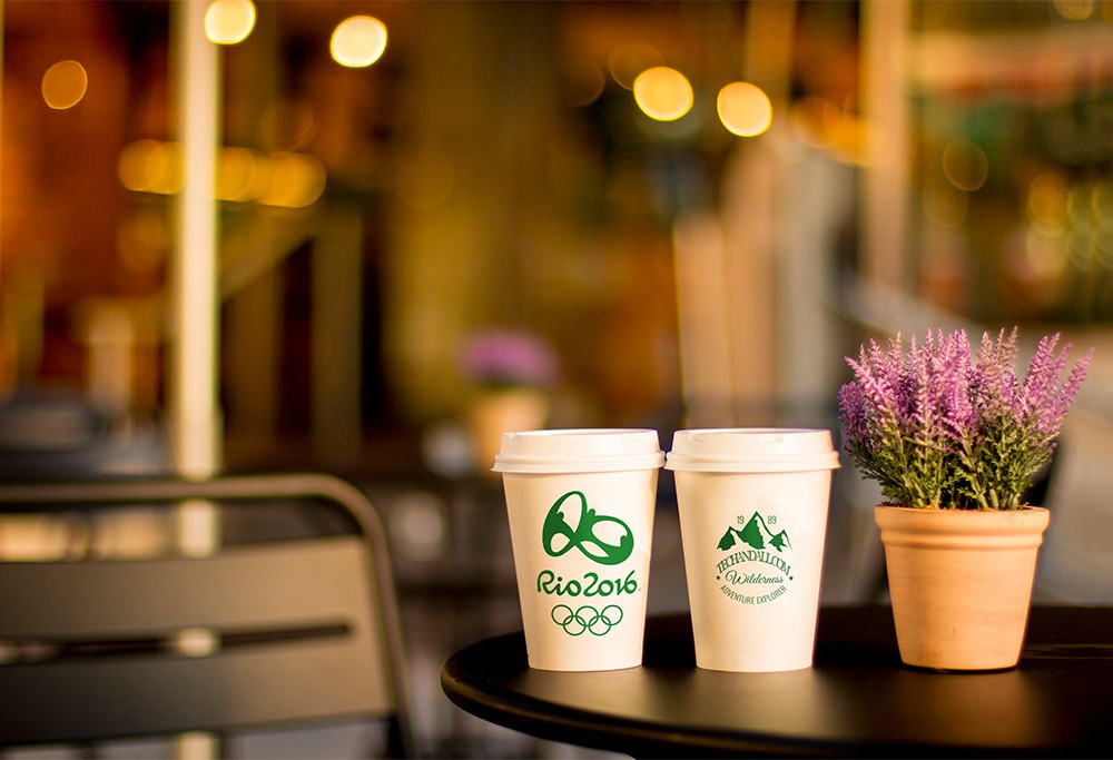 Two Coffee Cups in a Café Mockup | Free Mockups, Best Free PSD Mockups