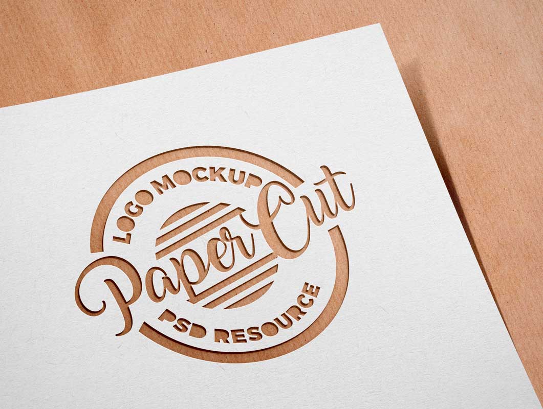 Download Paper Sheet Cutout Effect Logo Mockup | Free Mockups, Best ...