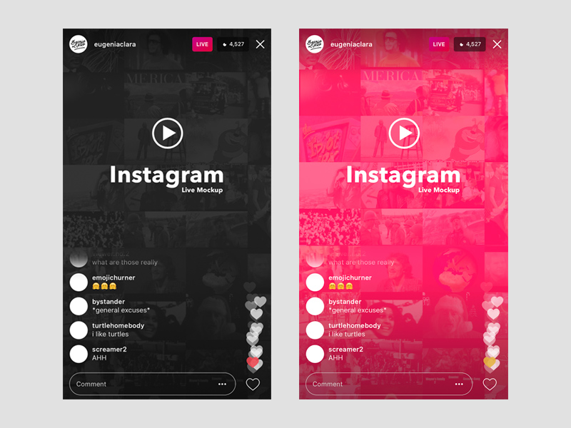 Download Instagram Live (iOS) UI Template & Mockup - Free Resource ...