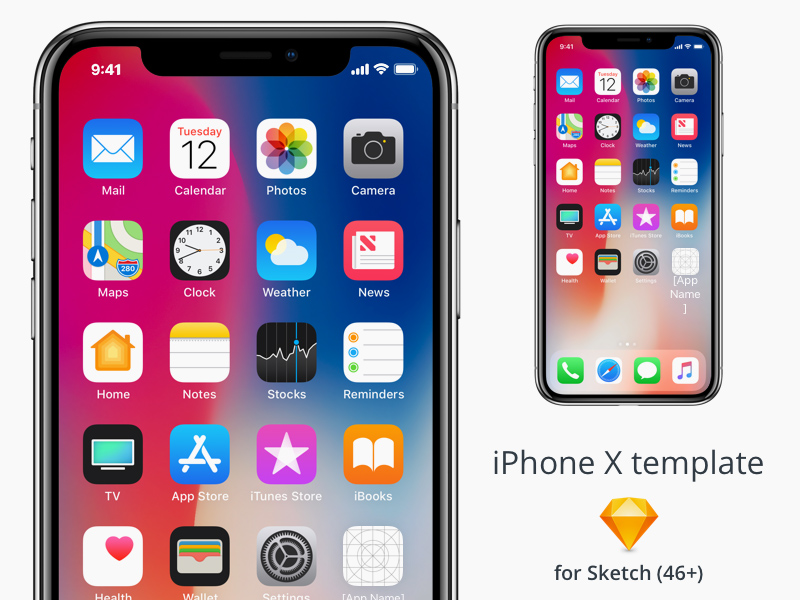 iPhone X Template for Sketch Free Mockups, Best Free PSD Mockups