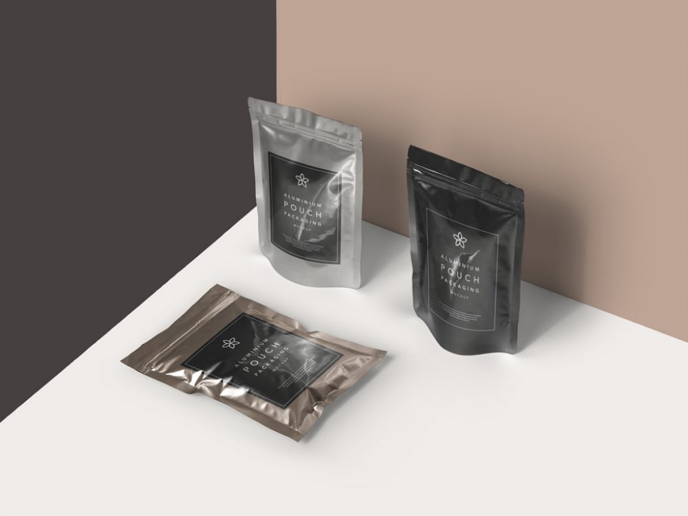 Free Aluminium Pouch Packaging Mockup | Free Mockups, Best Free PSD ...