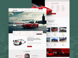 Driving Car Showroom Website Template PSD