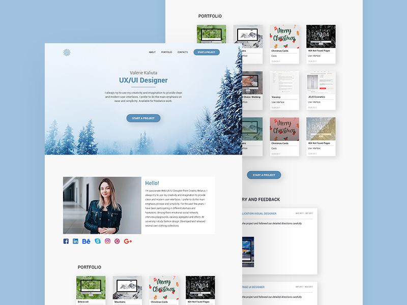 Personal Landing Page Template PSD