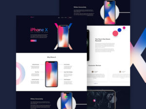 iPhone X Landing Page Free PSD