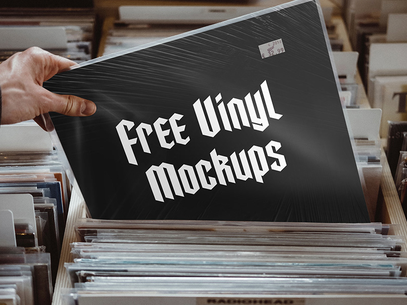 Free Vinyl Cover Mockups PSD