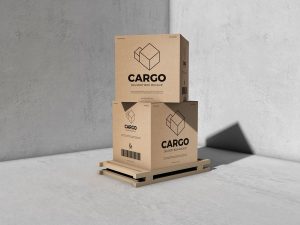 Free-Packaging-Cargo-Delivery-Box-Mockup