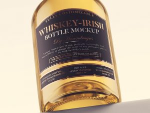 Free Whiskey-Irish Bottle Mockup (PSD)
