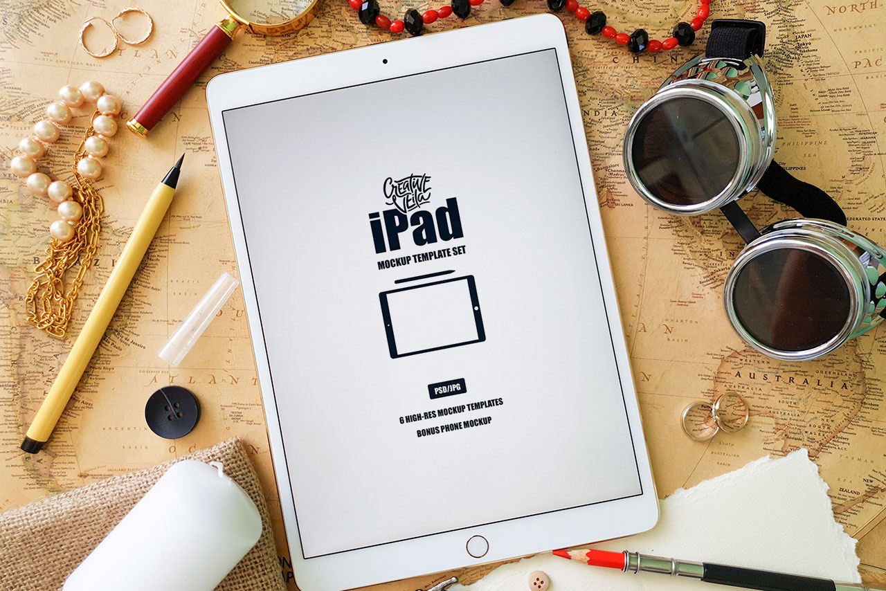 Download Free iPad Mockup Template Set 01