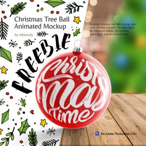 Christmas Tree Ball Animated Mockup