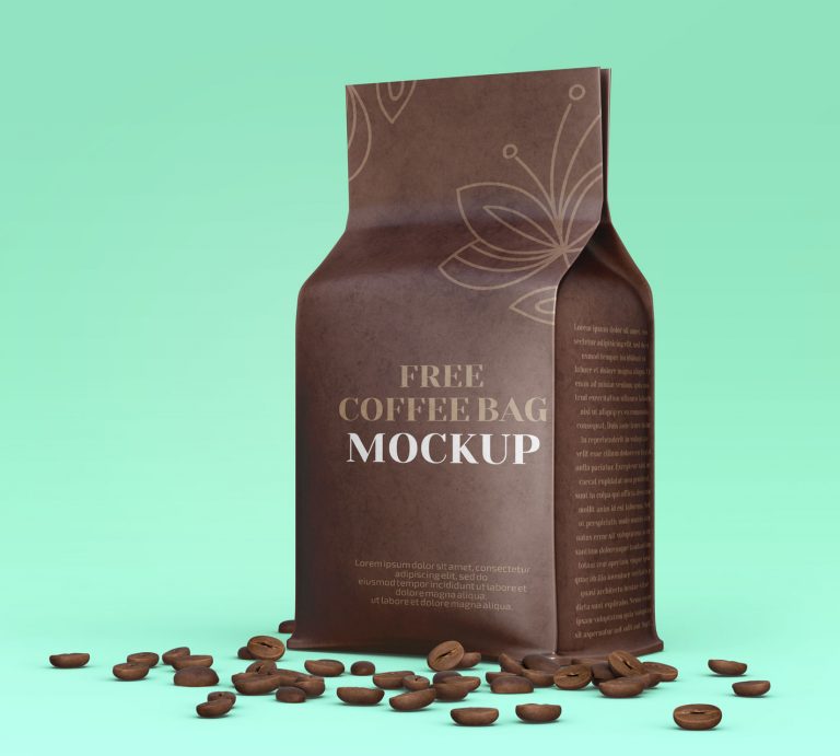 Download Flat-Bottom-Brown-Kraft-Coffee-Bag-Packaging-Mockup02