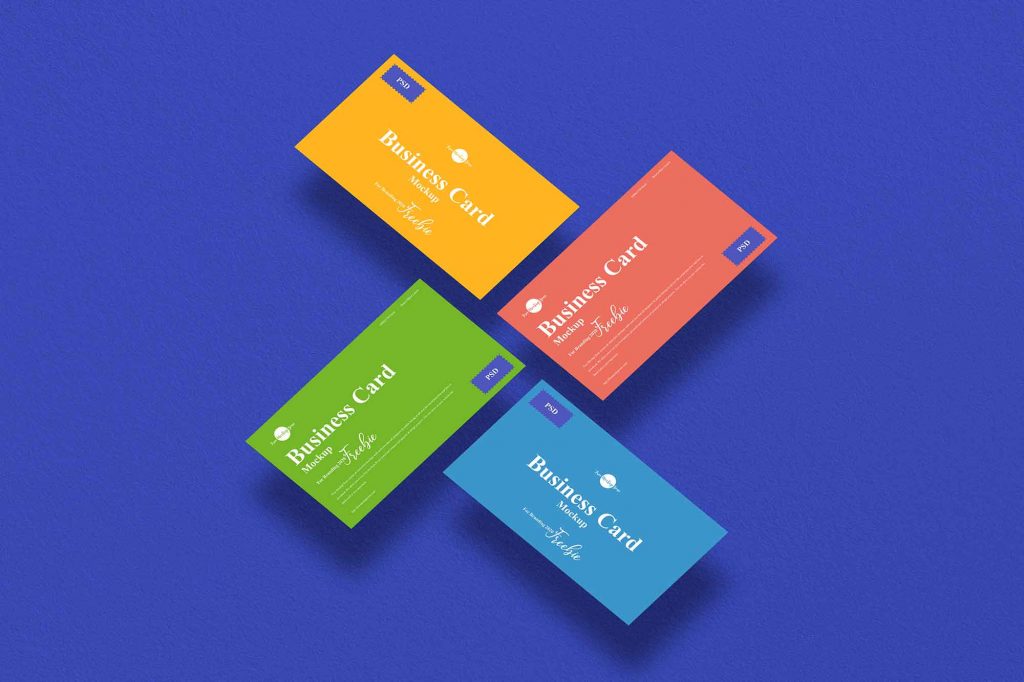 Download 4 Floating Branding Business Card Mockup (PSD) | Free Mockups, Best Free PSD Mockups - ApeMockups