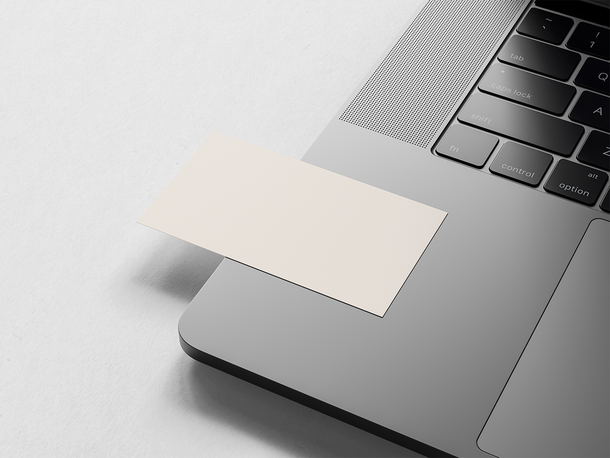 Free Business Card on MacBook Pro Mockup