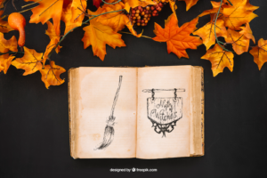 Free Halloween Witch Book Mockup