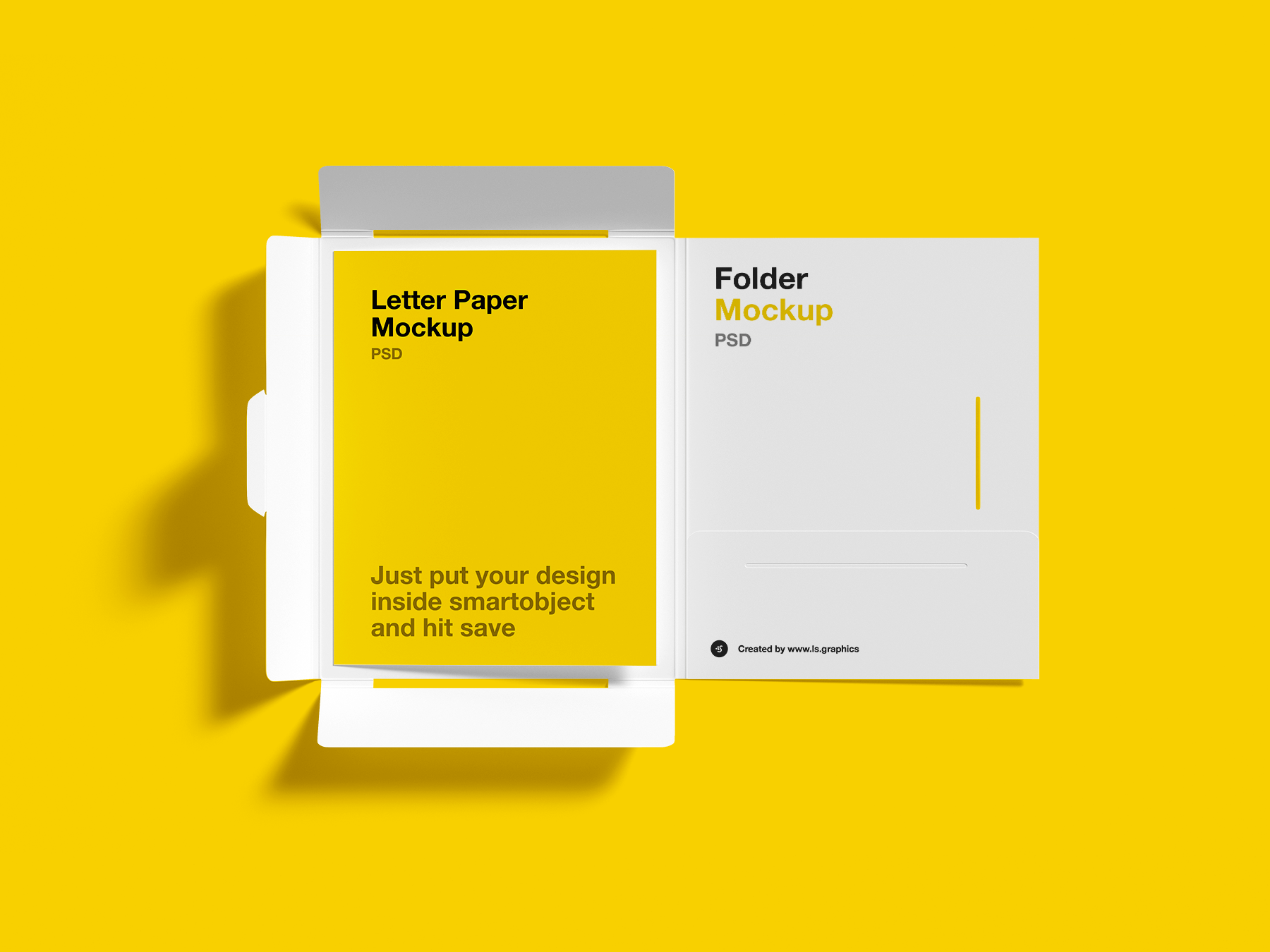 Free Letter and Paper Folder Mockup