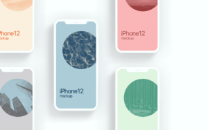 Free iPhone 12 Clay-Style Mockup Set